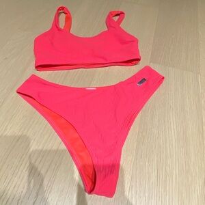 NWOT Gymshark Bright Coral Bikini Set